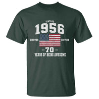 70th Birthday T Shirt Vintage 1956 Limited Edition 70 Years Of Being Awesome USA Flag