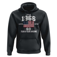 60th Birthday Hoodie Vintage 1966 Limited Edition 60 Years Of Being Awesome USA Flag