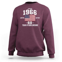 60th Birthday Sweatshirt Vintage 1966 Limited Edition 60 Years Of Being Awesome USA Flag