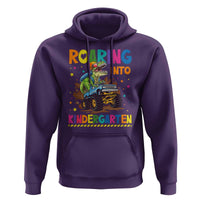 Roaring Into Kindergarten Hoodie Back to School Dinosaur T-Rex Monster Truck - Wonder Print Shop
