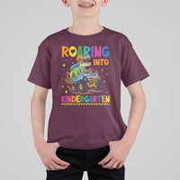 Roaring Into Kindergarten T Shirt For Kid Back to School Dinosaur T-Rex Monster Truck - Wonder Print Shop