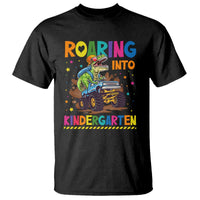 Roaring Into Kindergarten T Shirt Back to School Dinosaur T-Rex Monster Truck - Wonder Print Shop