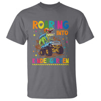 Roaring Into Kindergarten T Shirt Back to School Dinosaur T-Rex Monster Truck - Wonder Print Shop
