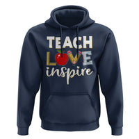 Inspirational Teacher Hoodie Teach Love Inspire Apple Pencil Ruler - Wonder Print Shop