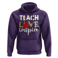 Inspirational Teacher Hoodie Teach Love Inspire Apple Pencil Ruler - Wonder Print Shop