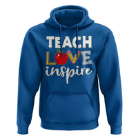 Inspirational Teacher Hoodie Teach Love Inspire Apple Pencil Ruler - Wonder Print Shop
