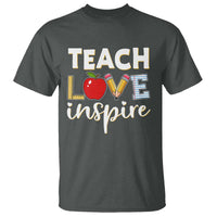 Inspirational Teacher T Shirt Teach Love Inspire Apple Pencil Ruler - Wonder Print Shop