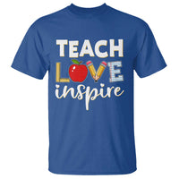 Inspirational Teacher T Shirt Teach Love Inspire Apple Pencil Ruler - Wonder Print Shop