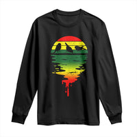 Three Birds Long Sleeve Shirt Rasta Sunset Reggae Music Jamaica Reflection - Wonder Print Shop