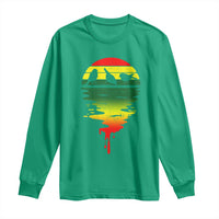 Three Birds Long Sleeve Shirt Rasta Sunset Reggae Music Jamaica Reflection - Wonder Print Shop