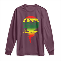 Three Birds Long Sleeve Shirt Rasta Sunset Reggae Music Jamaica Reflection - Wonder Print Shop