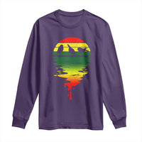Three Birds Long Sleeve Shirt Rasta Sunset Reggae Music Jamaica Reflection - Wonder Print Shop