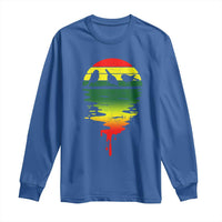 Three Birds Long Sleeve Shirt Rasta Sunset Reggae Music Jamaica Reflection - Wonder Print Shop