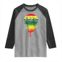 Three Birds Raglan Shirt Rasta Sunset Reggae Music Jamaica Reflection - Wonder Print Shop