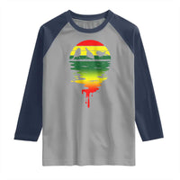 Three Birds Raglan Shirt Rasta Sunset Reggae Music Jamaica Reflection - Wonder Print Shop