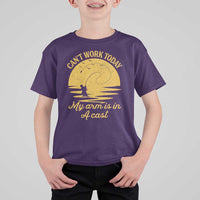 Funny Cant Work Today My Arm Is In A Cast T Shirt For Kid Fly Fishing Fathers Day - Wonder Print Shop