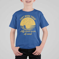 Funny Cant Work Today My Arm Is In A Cast T Shirt For Kid Fly Fishing Fathers Day - Wonder Print Shop