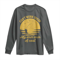 Funny Cant Work Today My Arm Is In A Cast Long Sleeve Shirt Fly Fishing Fathers Day - Wonder Print Shop