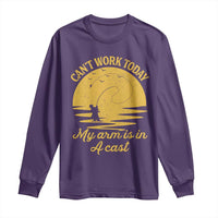 Funny Cant Work Today My Arm Is In A Cast Long Sleeve Shirt Fly Fishing Fathers Day - Wonder Print Shop