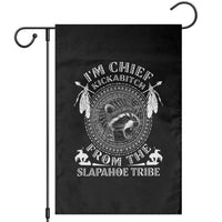 Funny I'm Chief Kickabitch From The Slapahoe Tribe Garden Flag Native American Indigenous Racoon - Wonder Print Shop