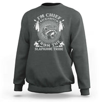 Funny I'm Chief Kickabitch From The Slapahoe Tribe Sweatshirt Native American Indigenous Racoon - Wonder Print Shop