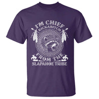 Funny I'm Chief Kickabitch From The Slapahoe Tribe T Shirt Native American Indigenous Racoon - Wonder Print Shop