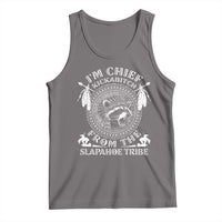 Funny I'm Chief Kickabitch From The Slapahoe Tribe Tank Top Native American Indigenous Racoon - Wonder Print Shop