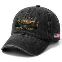 Glacier National Park Washed Cotton Baseball Cap Montana Wildlife Nature Lover
