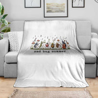 Sad Bug Summer Funny Insect Inspired Indie Aesthetic Throw Blanket Folk Pop Music Bugs Lover