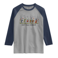 Sad Bug Summer Funny Insect Inspired Indie Aesthetic Raglan Shirt Folk Pop Music Bugs Lover