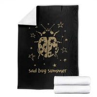 Sad Bug Summer Y2k Ladybug Grunge 2000s Vintage Throw Blanket Folk Music Bugs Lover