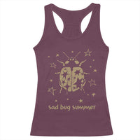 Sad Bug Summer Y2k Ladybug Grunge 2000s Vintage Racerback Tank Top Folk Music Bugs Lover