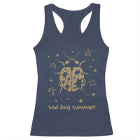 Sad Bug Summer Y2k Ladybug Grunge 2000s Vintage Racerback Tank Top Folk Music Bugs Lover