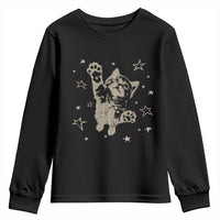 90s Y2k Cat Jumping Stars 2000s Grunge Vintage Graphic Youth Sweatshirt