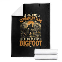 Yes I Do Have A Retirement Plan I Plan To Find Bigfoot Throw Blanket Funny Retired Bigfoot Hunter Retro Forest
