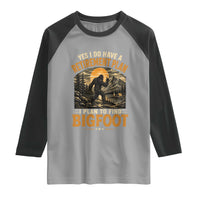 Yes I Do Have A Retirement Plan I Plan To Find Bigfoot Raglan Shirt Funny Retired Bigfoot Hunter Retro Forest
