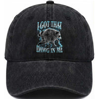 Funny Jimothy The Raccoon Washed Cotton Baseball Cap I Got That Dawg In Me Bootleg Art