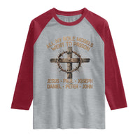 All My Role Models Went To Prison Jesus Raglan Shirt Funny Christian Paul Joseph Daniel Peter John