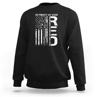 RED Friday Sweatshirt On Friday We Wear Red Vintage American Flag Military Gun - Wonder Print Shop
