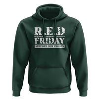 RED Friday Hoodie Remember Everyone Deployed Support Our Troops Military