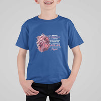 Breast Cancer Awareness T Shirt For Kid Breast Cancer Is A Journey I Never Planned Or Asked For But I Choose To Love Life Floral Lion - Wonder Print Shop