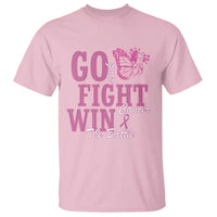 Breast Cancer Awareness T Shirt Go Pink Fight Cancer Win The Battle Pink Ribbon Butterfly - Wonder Print Shop