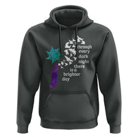Suicide Prevention Awareness Hoodie Through Every Dark Night There Is A Brighter Day Semicolon Sun Feathers - Wonder Print Shop