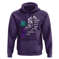 Suicide Prevention Awareness Hoodie Through Every Dark Night There Is A Brighter Day Semicolon Sun Feathers - Wonder Print Shop