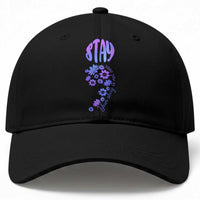 Suicide Prevention Awareness Baseball Cap Stay Your Story Is Not Over Semicolon Flower