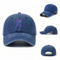 Suicide Prevention Awareness Washed Cotton Baseball Cap Stay Your Story Is Not Over Semicolon Flower