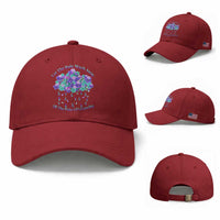 Suicide Prevention Awareness Baseball Cap Let The Rain Wash Away All The Pain Of Yesterday Flower Cloud Semicolon