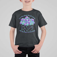 Suicide Prevention Awareness T Shirt For Kid Let The Rain Wash Away All The Pain Of Yesterday Flower Cloud Semicolon - Wonder Print Shop
