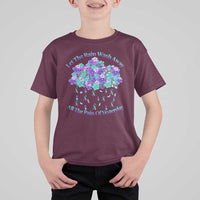 Suicide Prevention Awareness T Shirt For Kid Let The Rain Wash Away All The Pain Of Yesterday Flower Cloud Semicolon - Wonder Print Shop