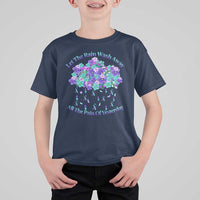 Suicide Prevention Awareness T Shirt For Kid Let The Rain Wash Away All The Pain Of Yesterday Flower Cloud Semicolon - Wonder Print Shop